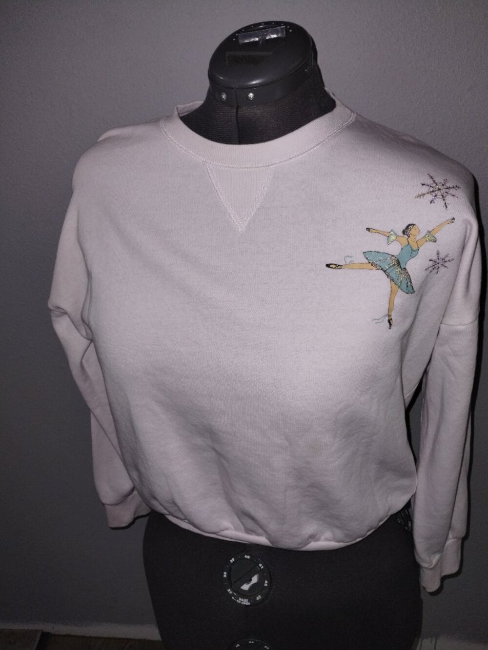 Truself Light Pink Christmas Sweatshirt with Ballerina